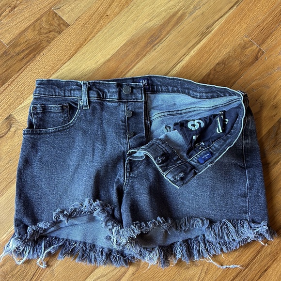 Gap 1969 sz 12/31, 3” inseam, button fly Jean short. Washed black/dark gray. - Picture 2 of 5